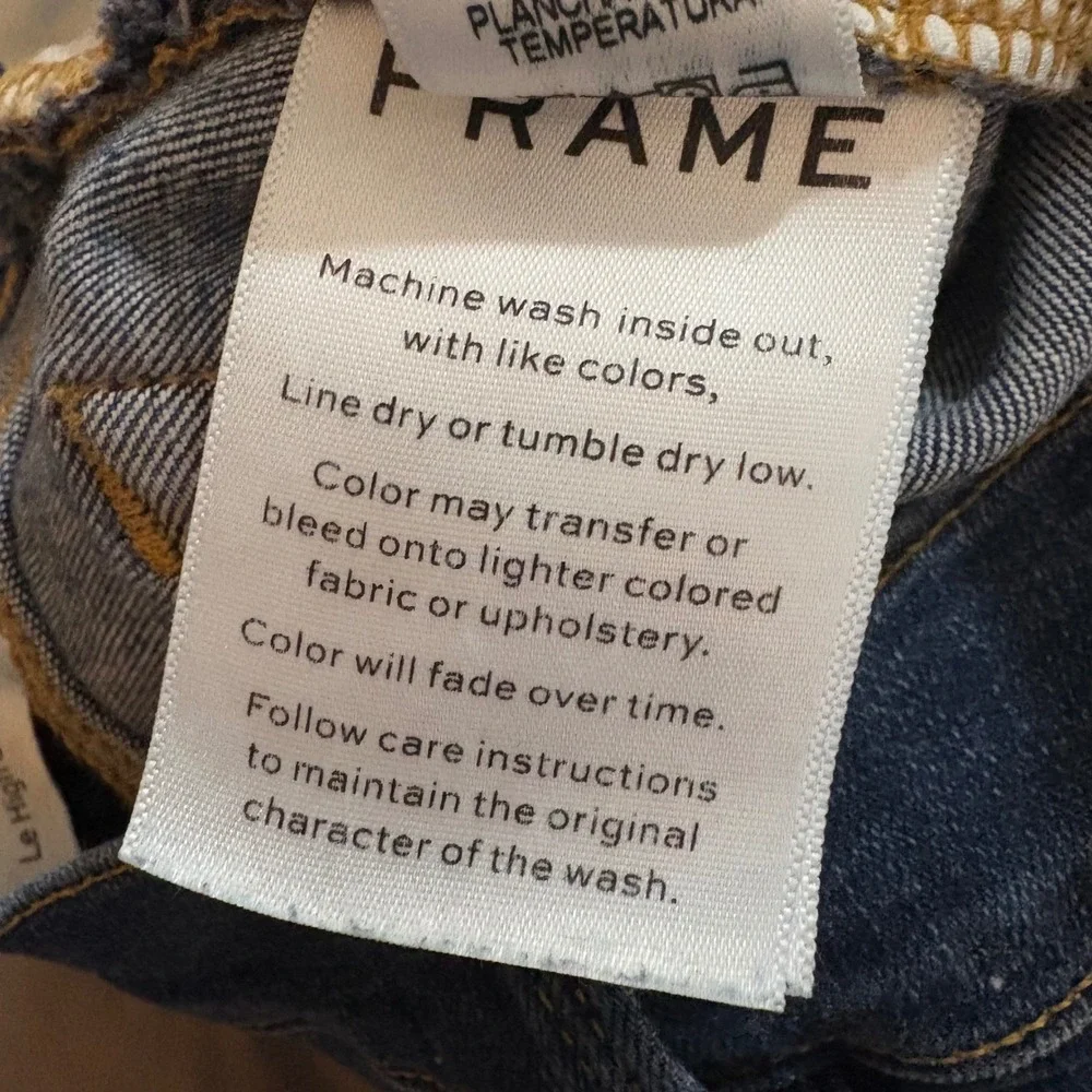 FRAME Denim Le High Straight Leg Jeans Size‎ 29 Dark Wash Frayed Hem